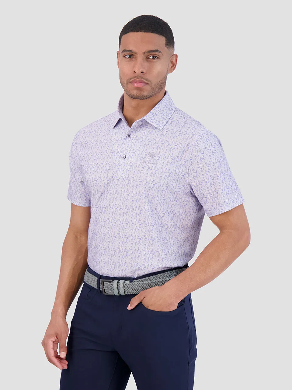 Mini Guitar Tech Jersey Sports Fit Polo - Orchid