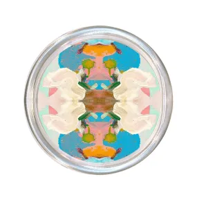 Monet's Garden Blue Large Glass Coaster