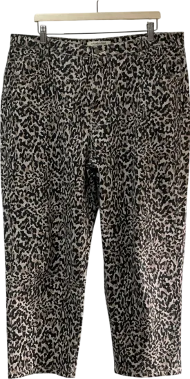 Nobody's Child Brown Leopard Print Tapered Straight Leg Jeans UK 18