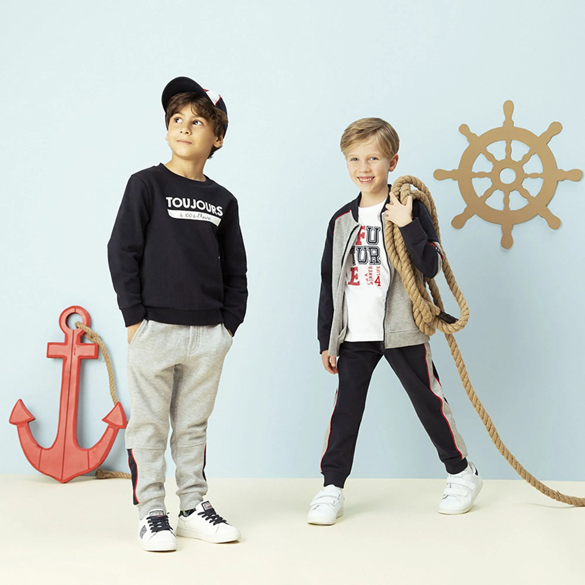 OR - Kids 'Dark Blue'  Graphic Message Printed Fleece Sweatshirt OR569