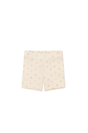 Organic Cotton Everyday Bike Short - Ditsy Berry Rose