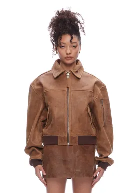Oval Square Genuine Leather Rocky Bomber