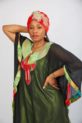 Premade Red Ready to Wear Velvet Turban Cap - Lola