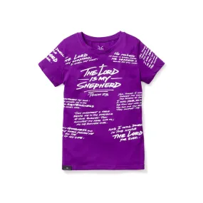 Psalm 23 - Kids Tee - Purple