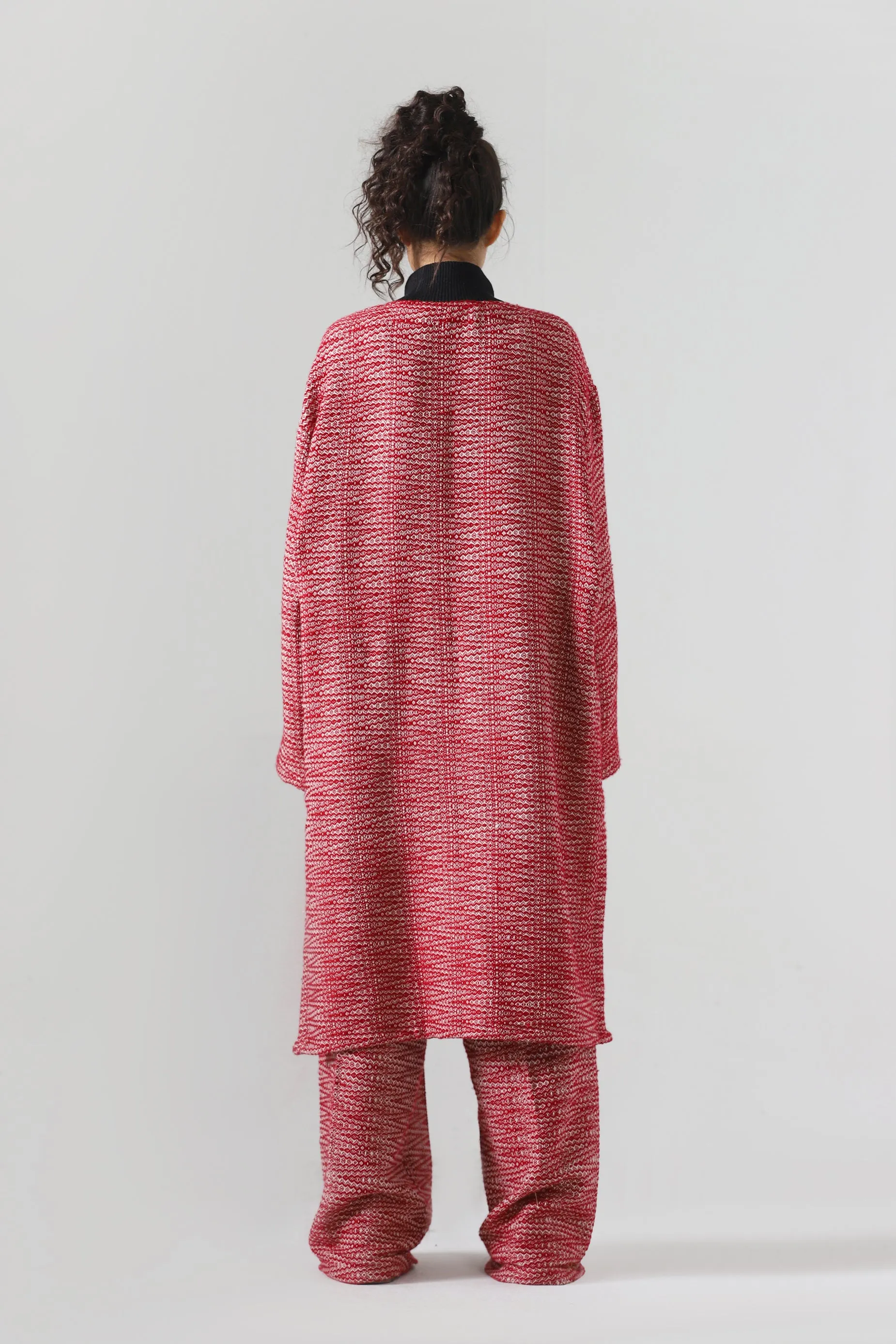 "TALAASH" HANDWOVEN MOCK NECK KAMEEZ
