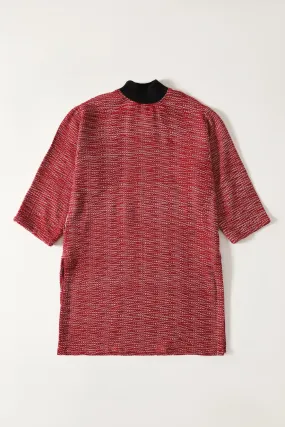 "TALAASH" HANDWOVEN MOCK NECK KAMEEZ