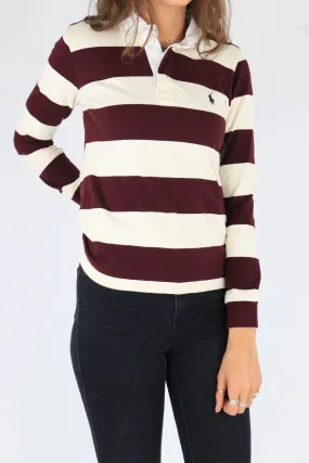 Ralph Lauren Rugby Top Cream/Burgundy Medium