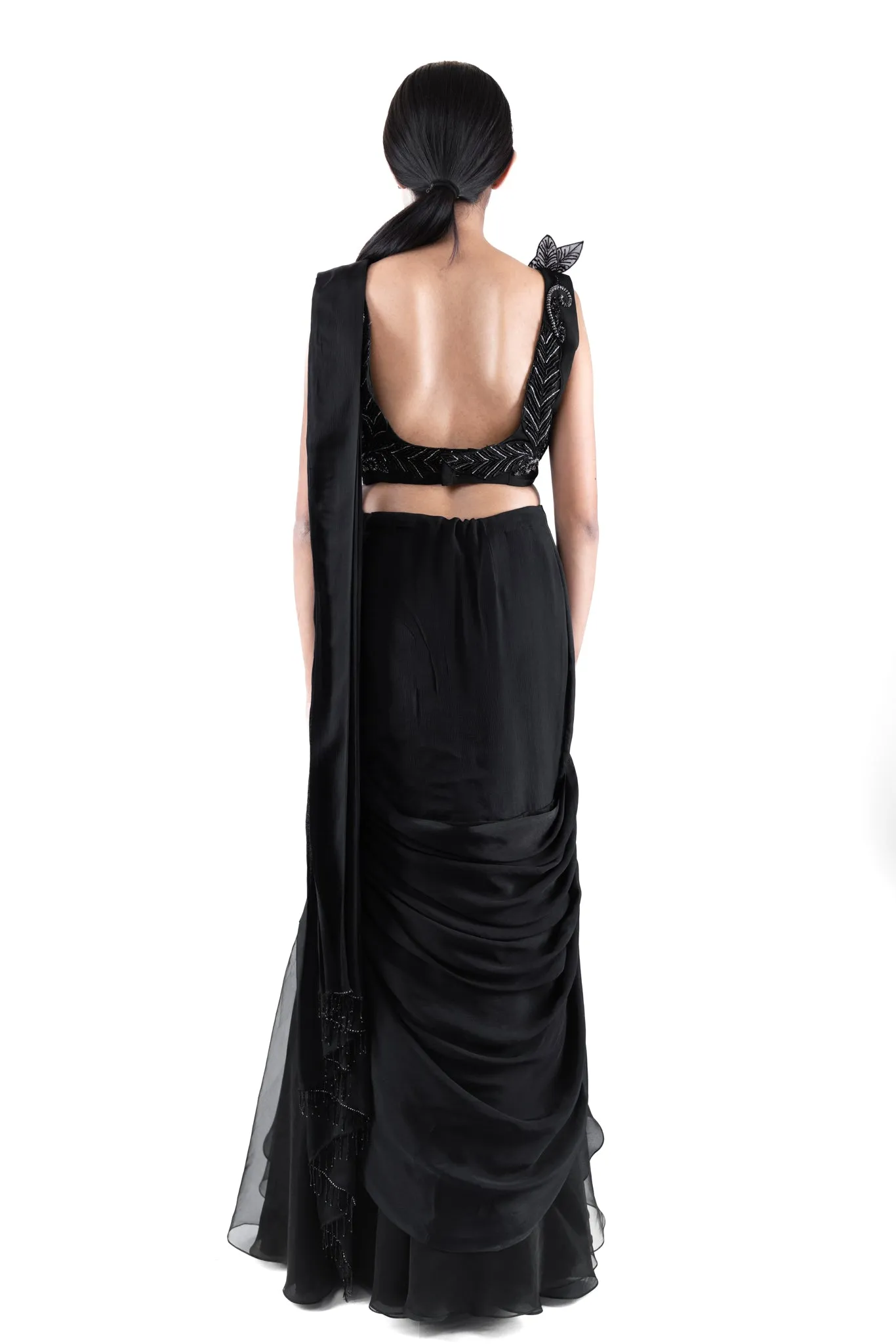 Raven Black Applique Blouse