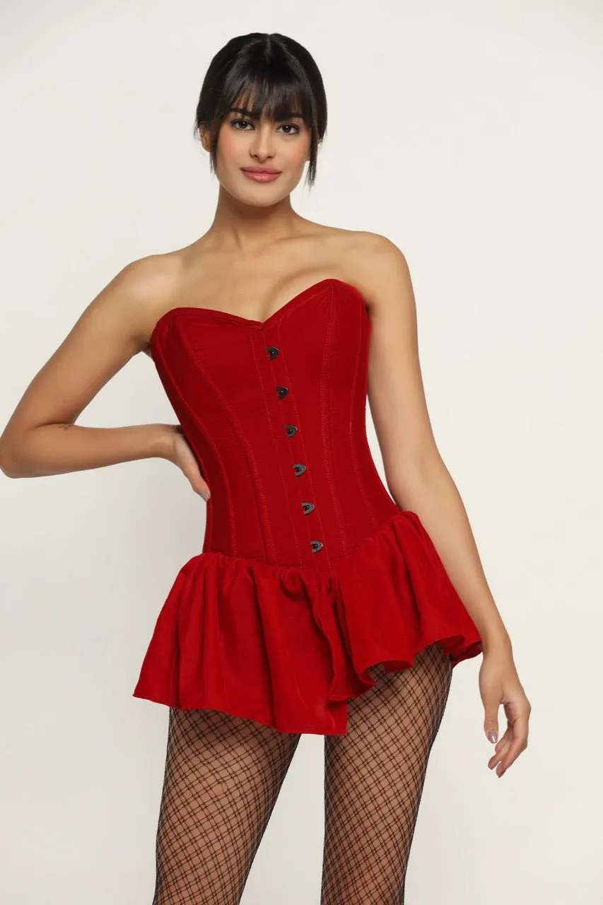 Red Velvet Corset Mini Dress