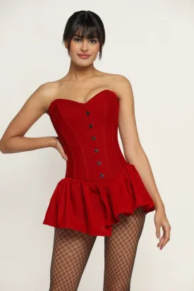 Red Velvet Corset Mini Dress