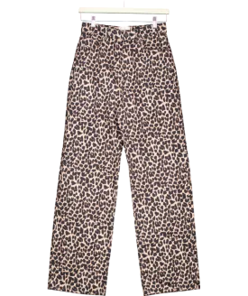 Reformation Brown Cary High Rise Straight Leg Leopard Print Jeans W25