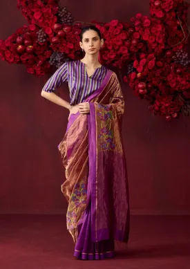 Regal Violet Jamdani Saree