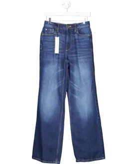 River Island Blue Relaxed Straight Leg Jeans - Regular Length UK 6