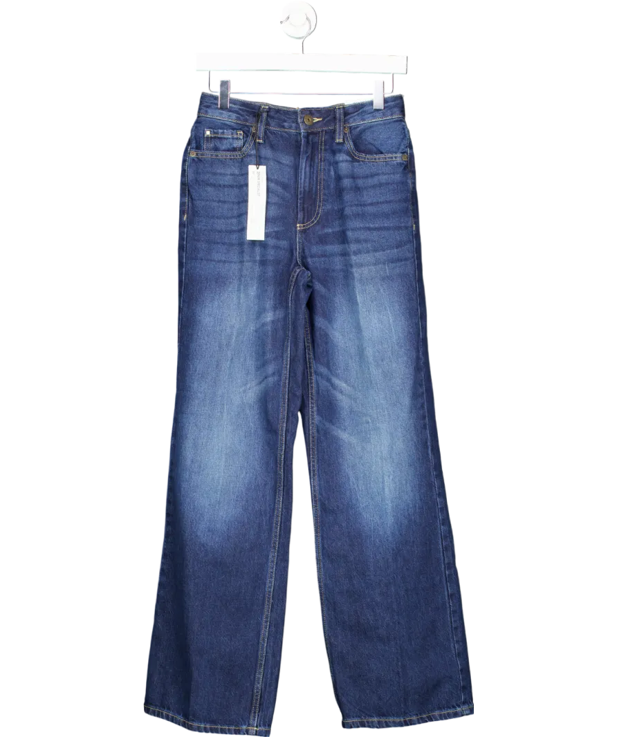 River Island Blue Relaxed Straight Leg Jeans - Regular Length UK 6