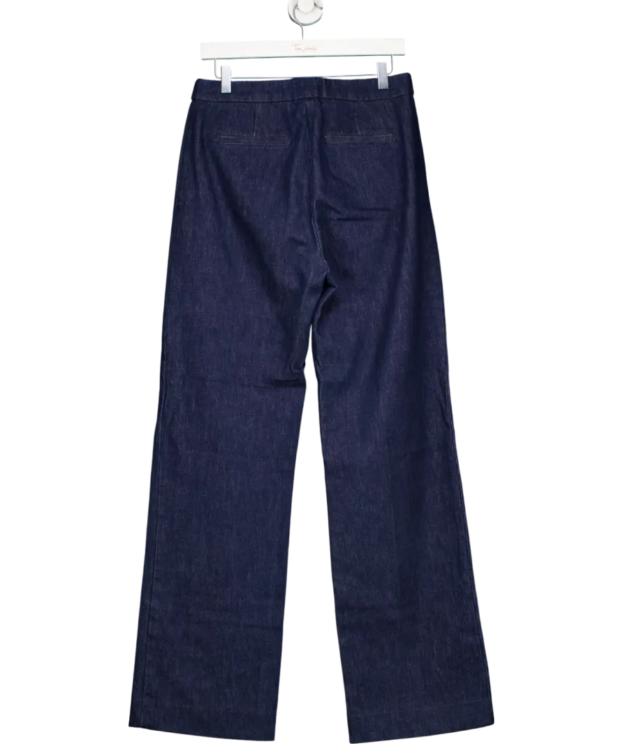 Sezane Blue High Waist Dan Straight Leg Jeans UK 12