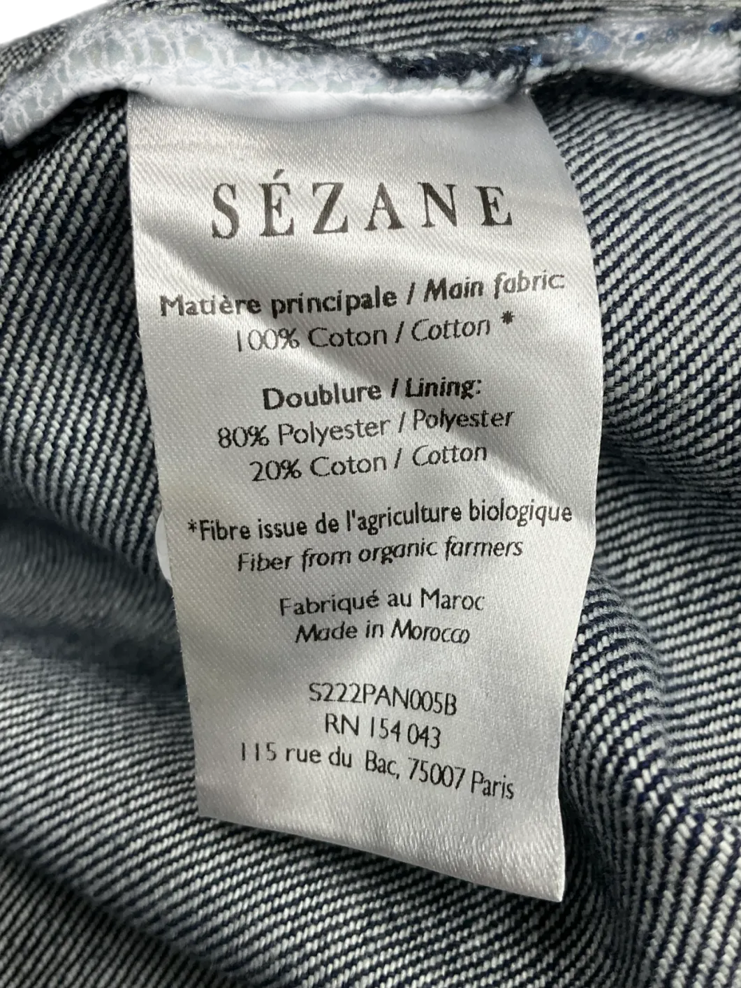 Sezane Blue High Waist Dan Straight Leg Jeans UK 12