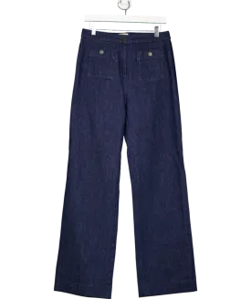 Sezane Blue High Waist Dan Straight Leg Jeans UK 12