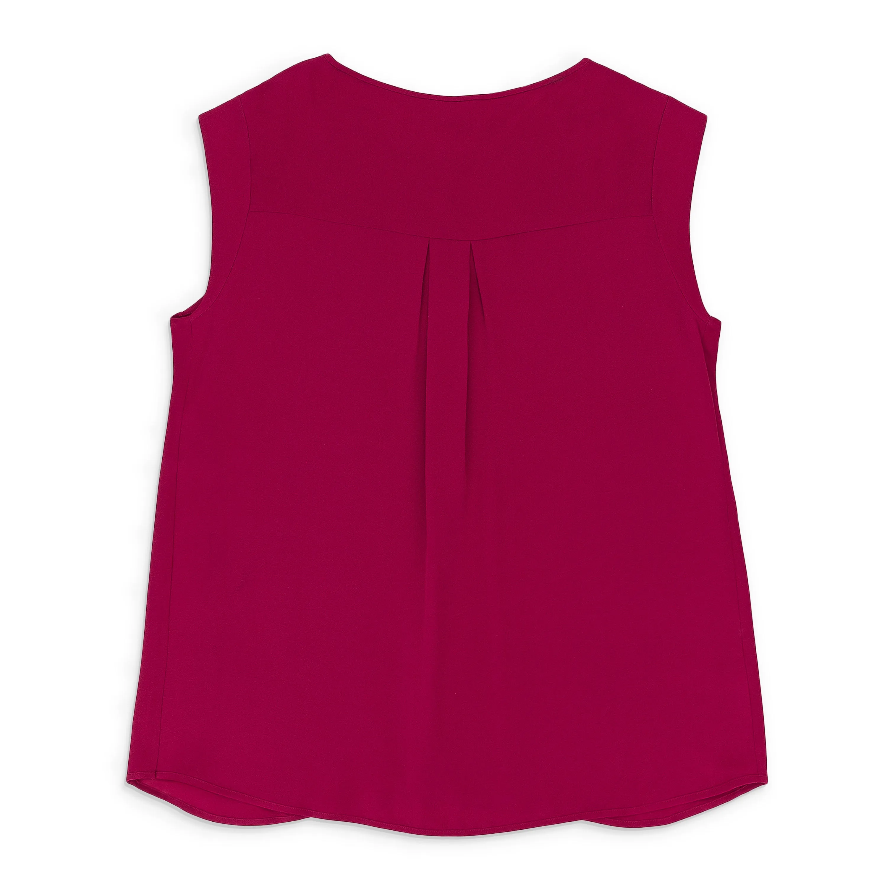 SILK SCOOP NECK BURGUNDY BLOUSE