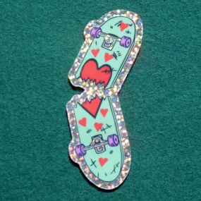 Sock & Destroy (glitter sticker)