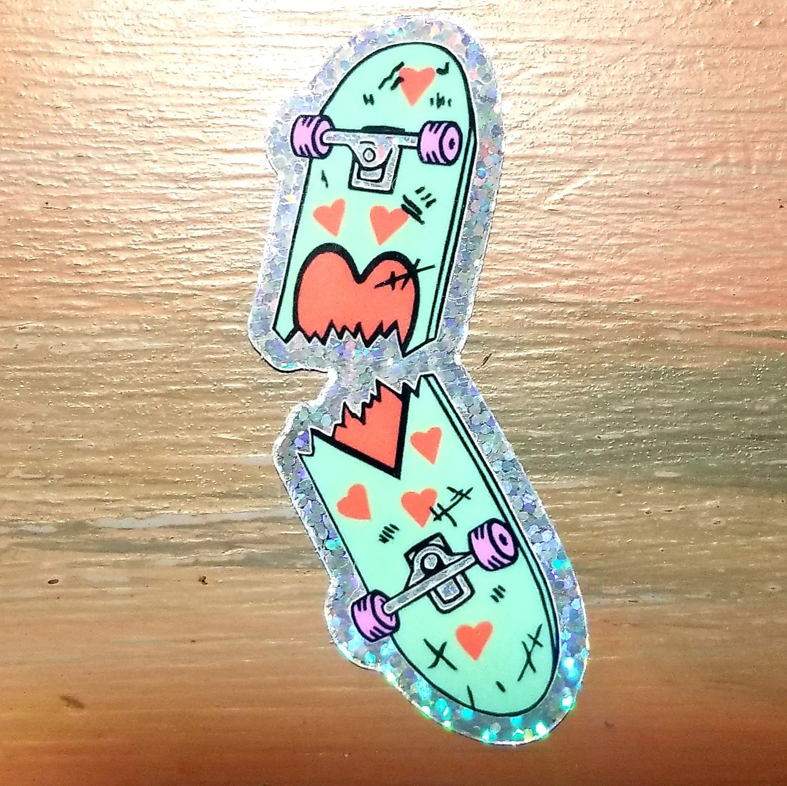 Sock & Destroy (glitter sticker)