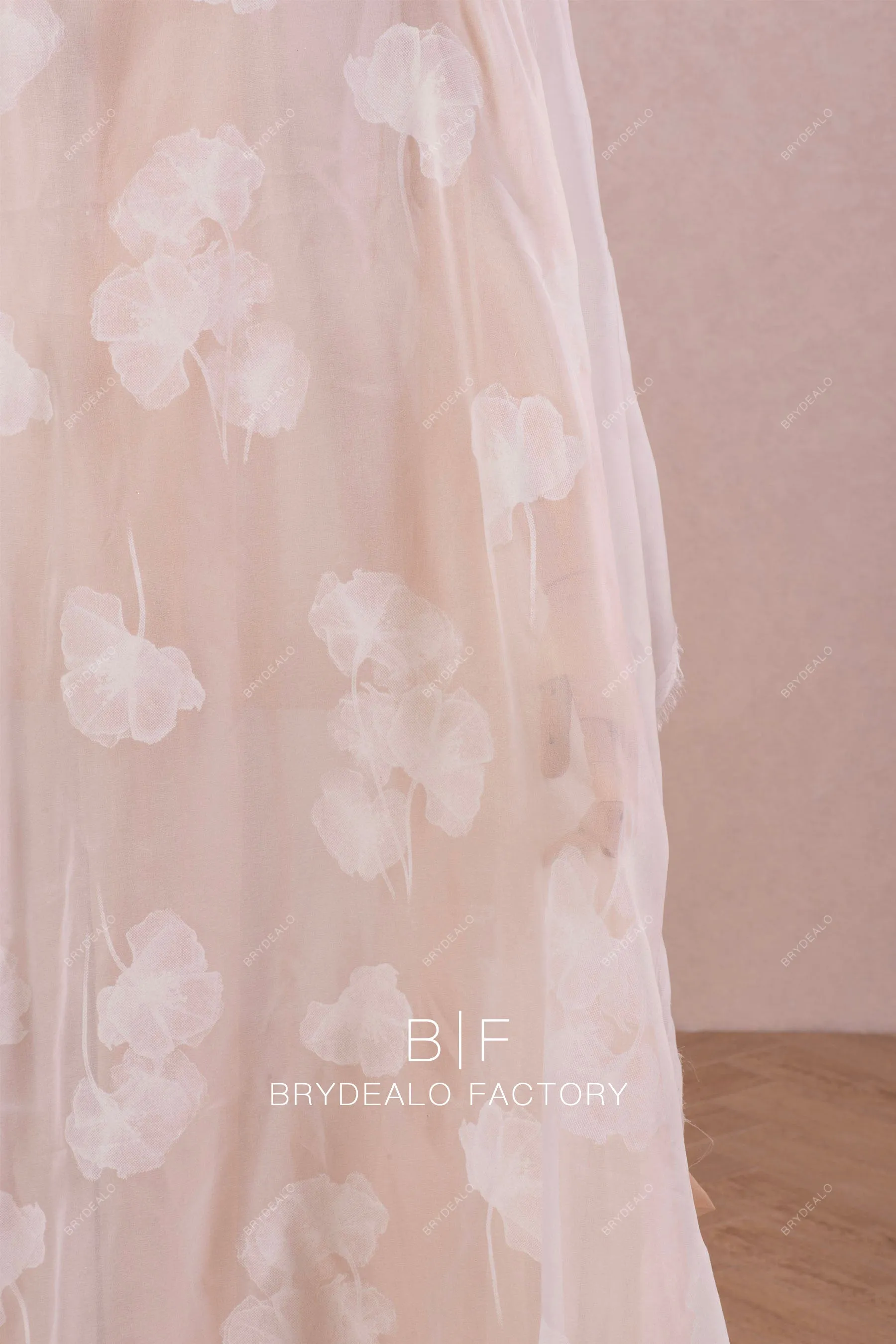 Soft Lotus Velvet Print Organza Fabric Online