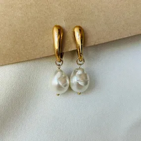 TFC Irregular Pearl Gold Plated Dangler Earrings