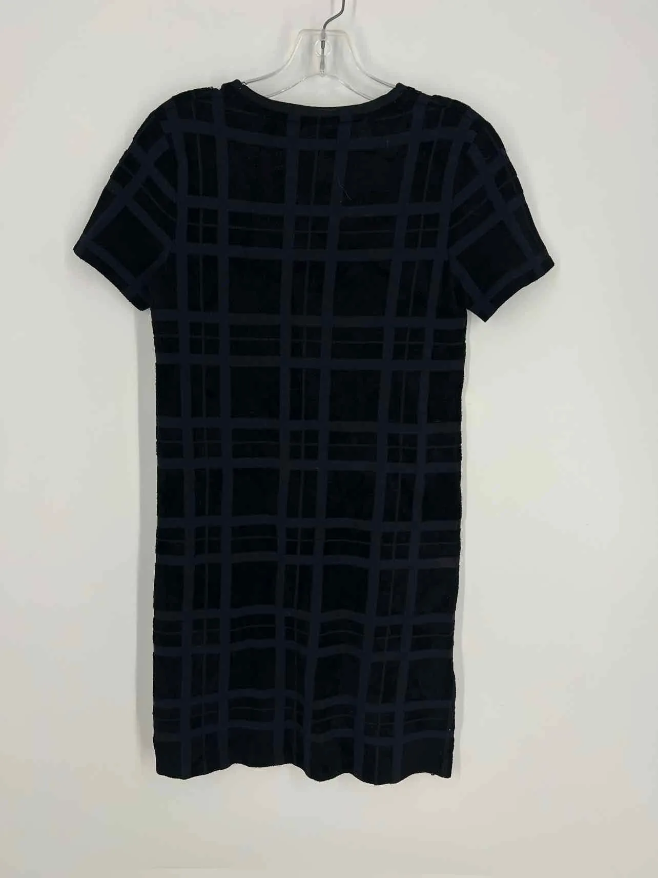 Theory Size XS? Navy/Black Plaid Knit Designer Dress