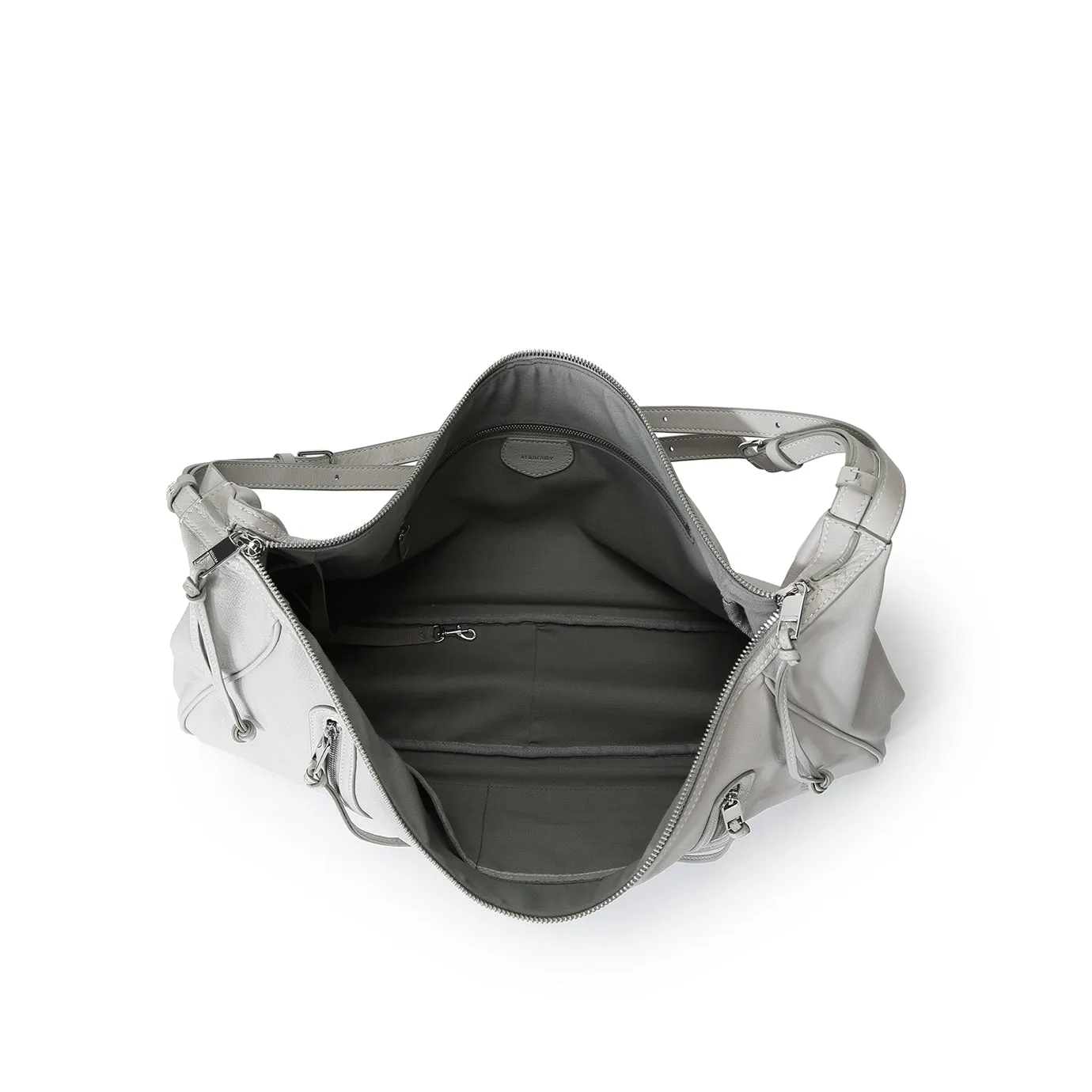 Ursula V11 En 2 Styles Grand Sac Drapé Hobo Ou Bandoulière - Gris Clair