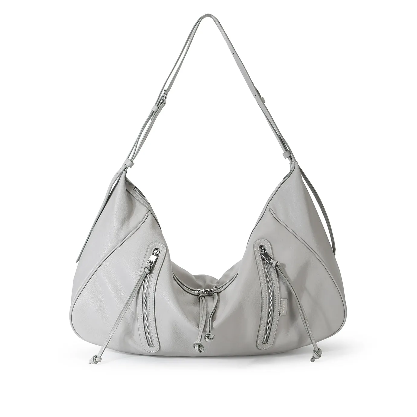 Ursula V11 En 2 Styles Grand Sac Drapé Hobo Ou Bandoulière - Gris Clair