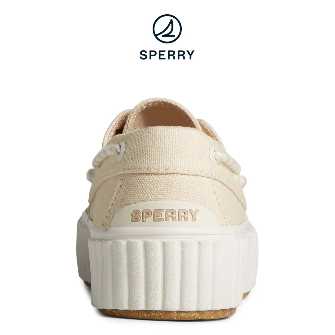 Women's SeaCycled™  Pier Wave Platform Resort Boat Sneaker Cream (STS89067)