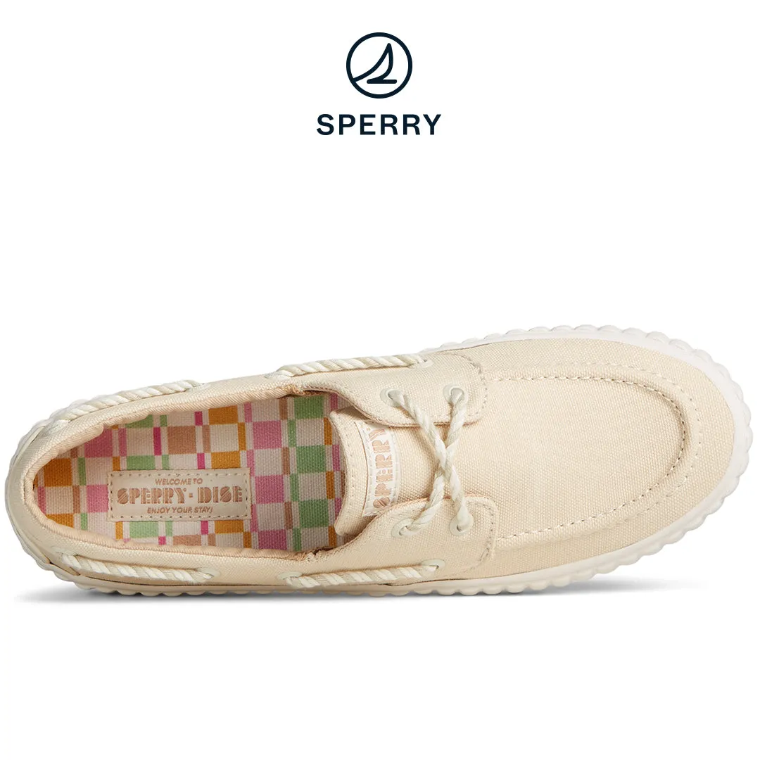 Women's SeaCycled™  Pier Wave Platform Resort Boat Sneaker Cream (STS89067)